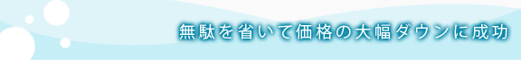 無駄を省いて価格の大幅ダウンに成功